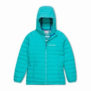 Columbia Powder Lite™ Hooded Jacka Flickor LjusBlå (EJFNQ7085)